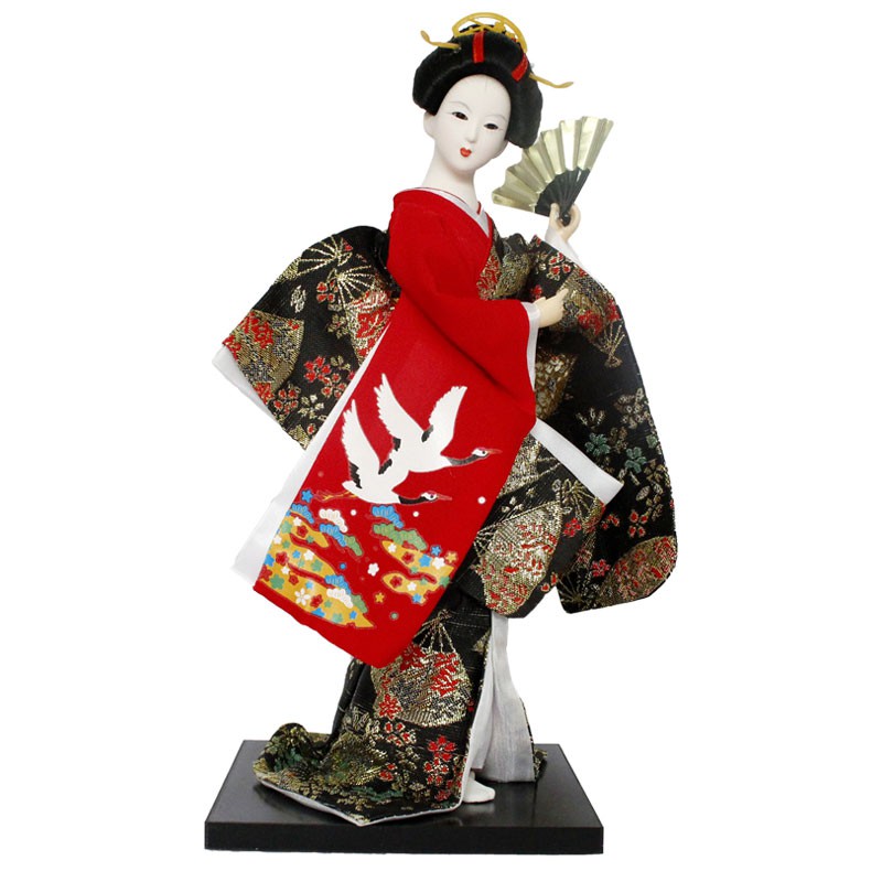 Búp Bê Geisha Mặc Kimono Lụa Kiểu Nhật Bản Dễ Thương Dùng Trang Trí