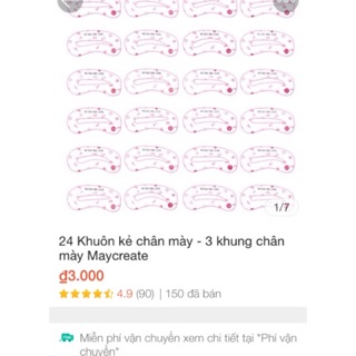 24 Khuôn kẻ chân mày - 3 khung chân mày Maycreate