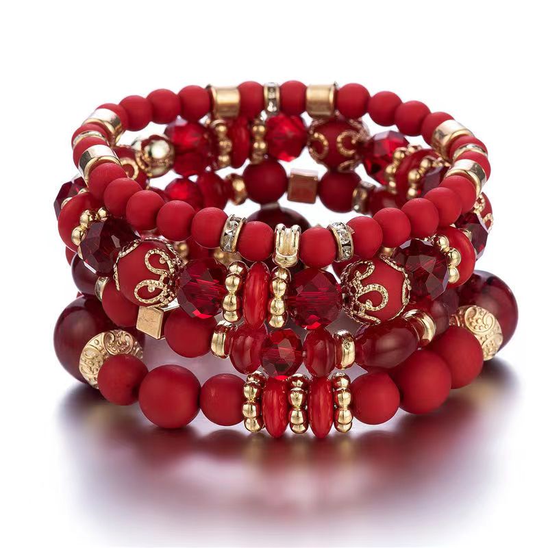 Vòng Tay Chuỗi Hạt Nhiều Lớp Đính Tua Rua Phong Cách Bohemian
