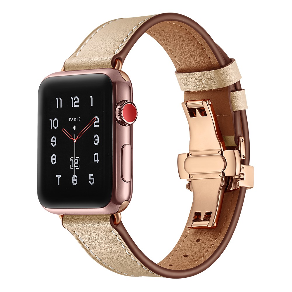 Dây đeo bằng da thoáng khí cho đồng hồ thông minh Iwatch series 6 / Se / 5 / 4 / 3 / 2 / 1 Iwatch 38 40 42 44mm