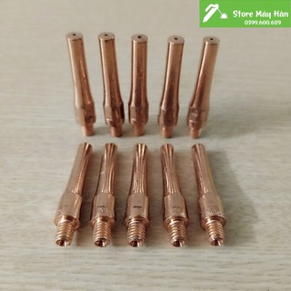 Vỉ 10  béc hàn mig ốm 0.8 mm (M6*45 ) Hoặc 1.0 mm tùy khách chọn.  dùng cho súng hàn Mig