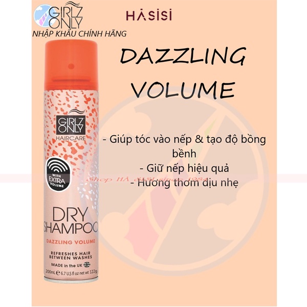 Dầu Gội Khô GIRLZ ONLY - Hair Care Dry Shampoo 200ml