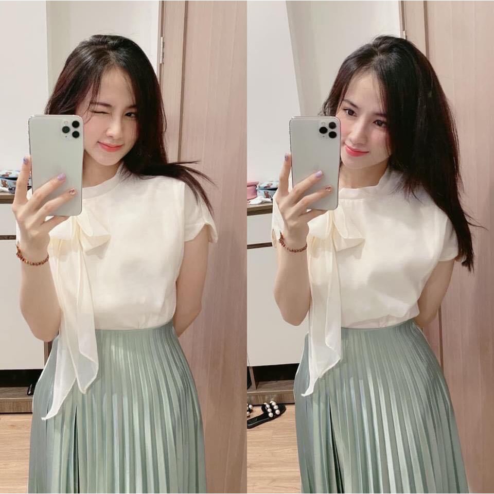 set chân váy xếp ly áo trắng nơ 8896 | BigBuy360 - bigbuy360.vn