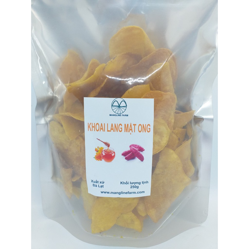 Khoai lang mật ong sấy giòn Mangline Farm Đặc sản Đà Lạt 250g đồ ăn vặt ngon ngọt dòn rụm ăn là ghiền