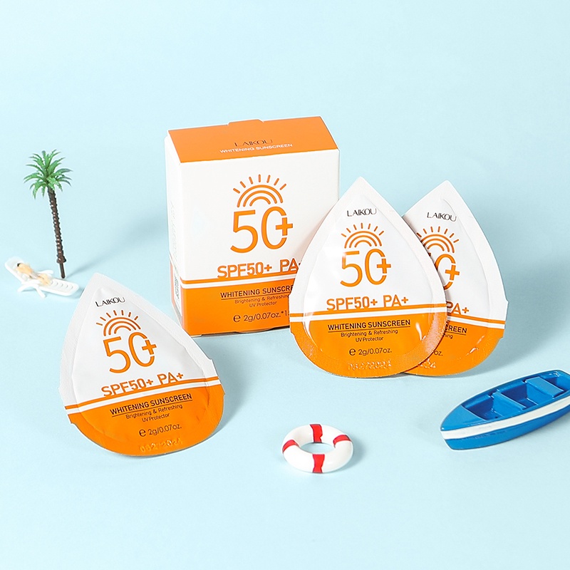 Set 15 Túi Kem Chống Nắng LAIKOU SPF50+ UVA UVB Bảo Vệ Da