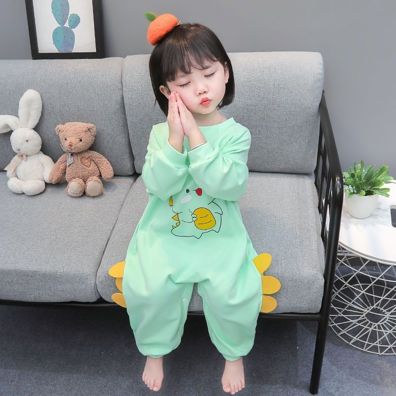 ✨Hàng Có Sẵn✨ Bộ Đồ Ngủ Liền Thân Tay Dài Chống Đá Thời Trang Thu Đông Cho Bé