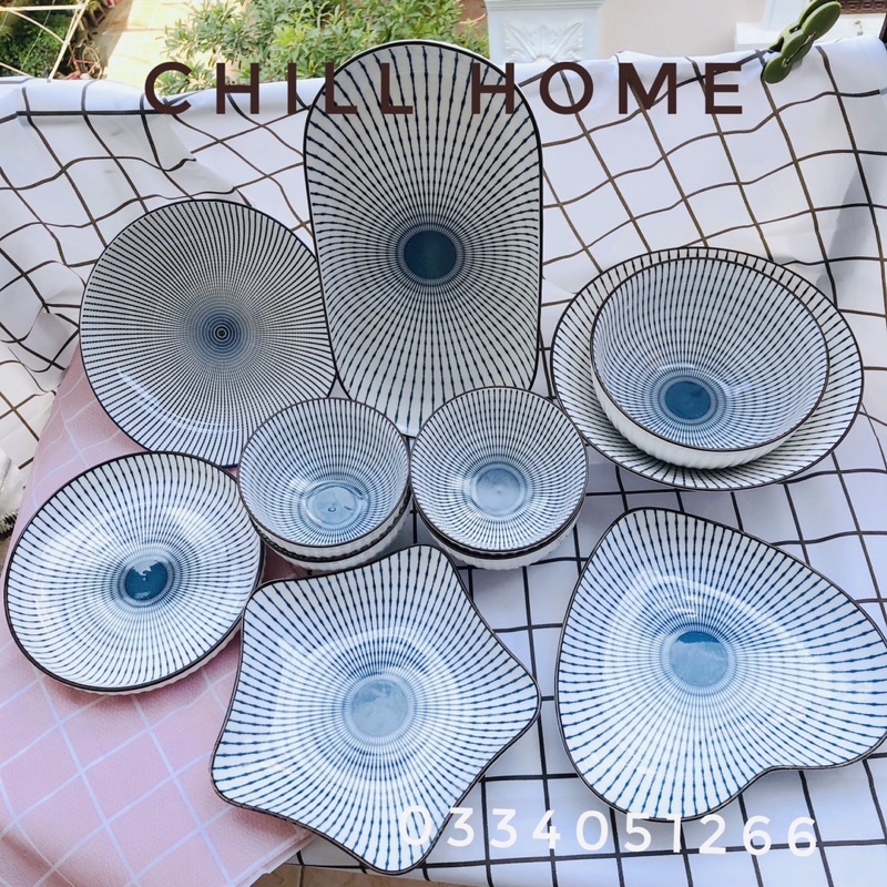 Bộ bát đĩa  cao cấp,set bát đĩa sứ ăn cơm,phong cách Nhật BẢn,chén đĩa sứ ceramatic cho mâm cơm gia đình mã B198