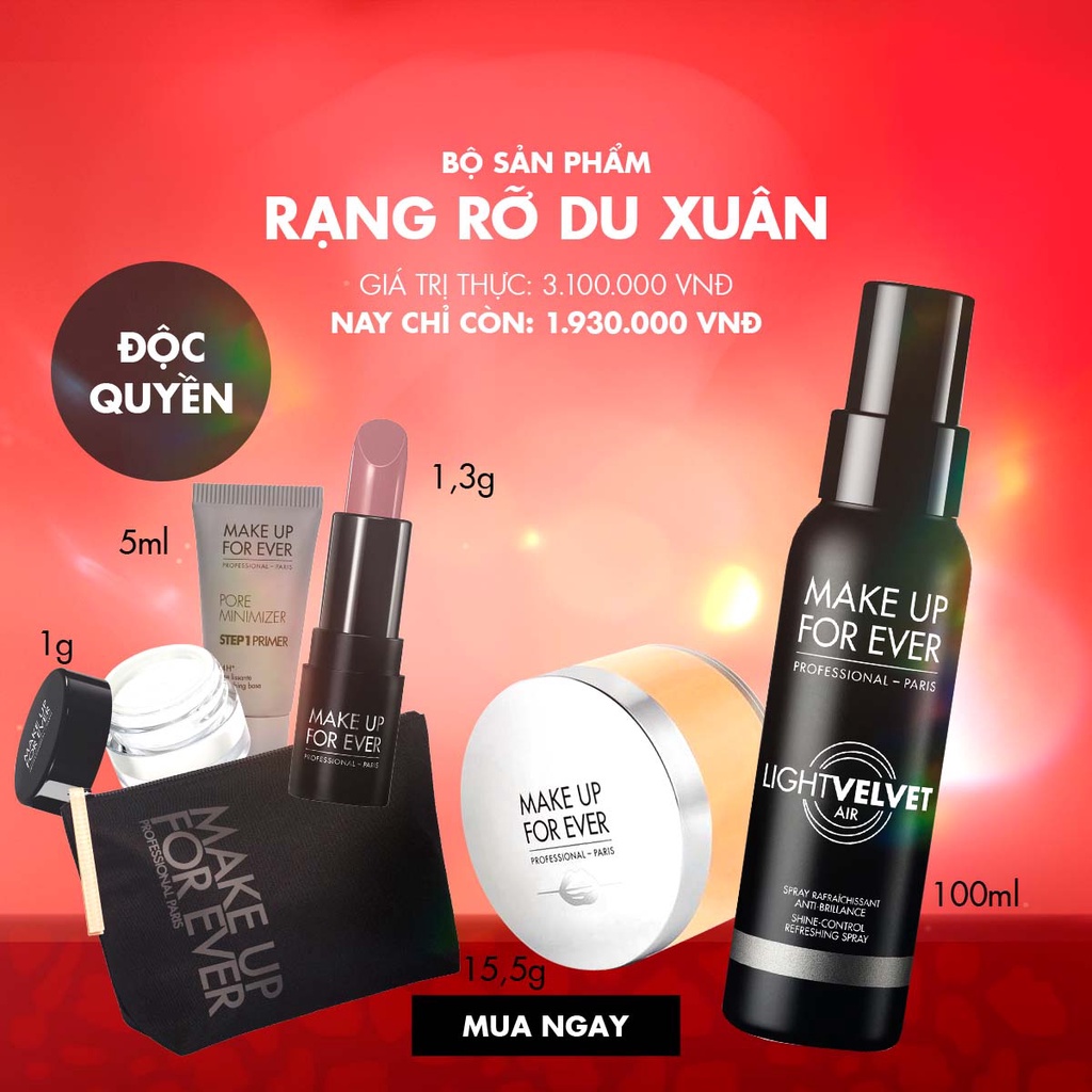 [Mã COSMUFET3 -8% đơn 250K] Bộ sản phẩm "Rạng Rỡ Du Xuân" Make Up For Ever Kiềm dầu