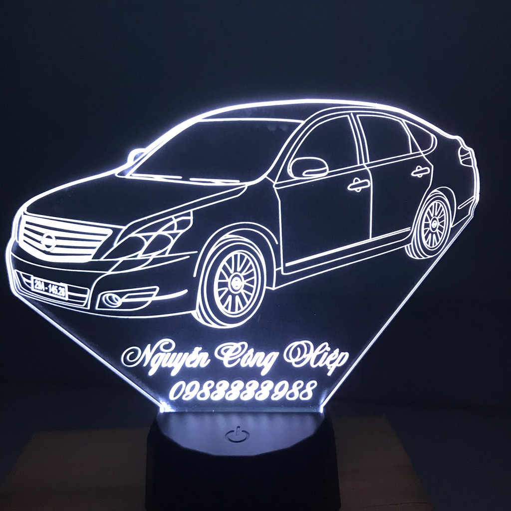 Đèn để taplo ô tô hình xe Nissan, quà tặng sinh nhật, nhận vẽ thiết kế tất cả các loại xe theo yêu cầu