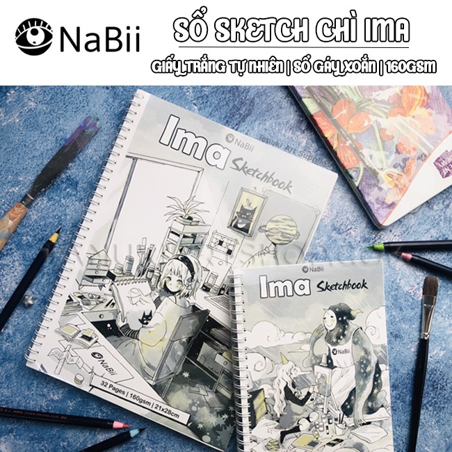 Sketchbook Ima Nabii gáy xoắn (A4/A5)