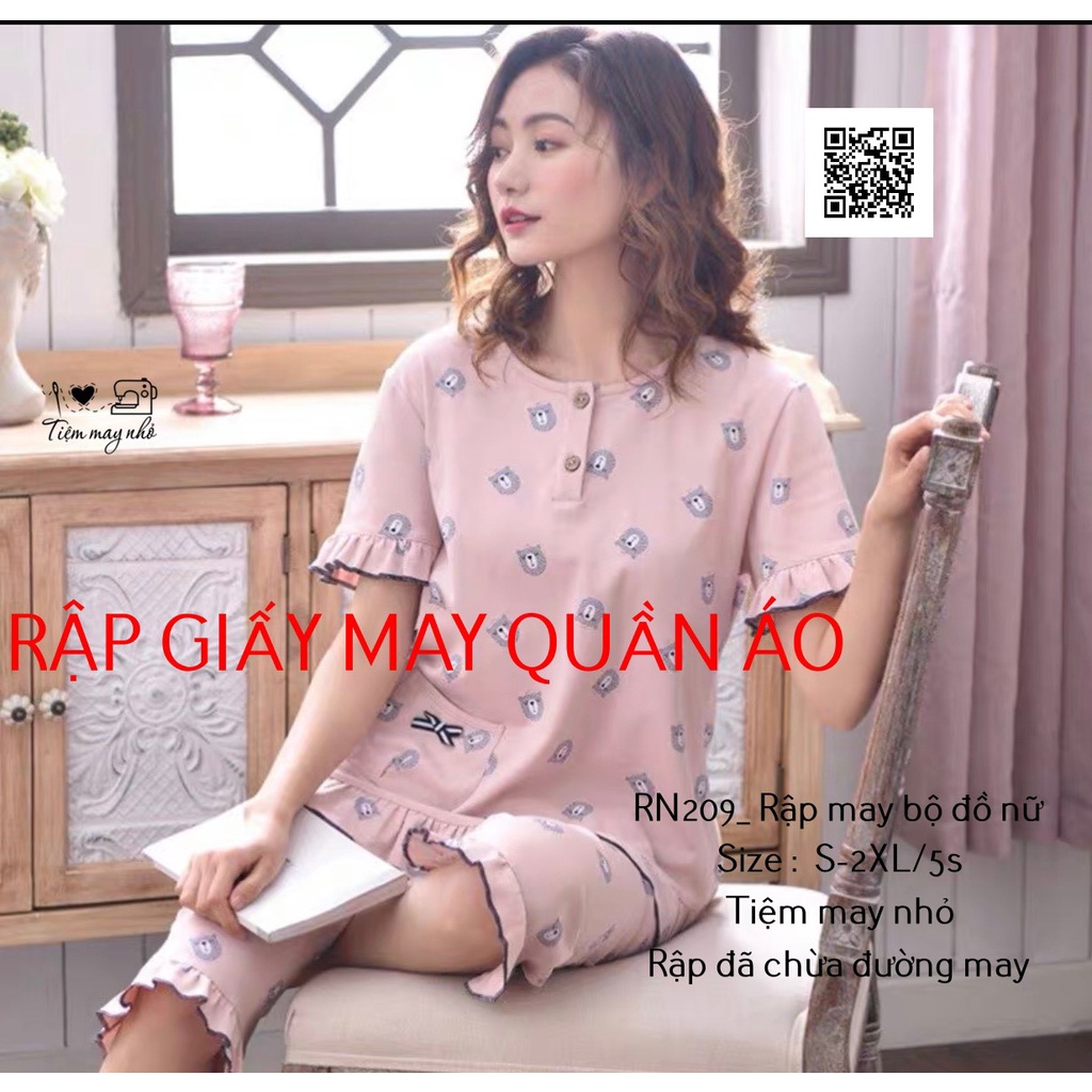 RN209_rập giấy may bộ đồ lửng nữ