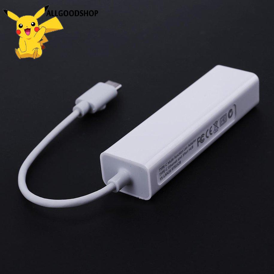 all} Thiết bị chuyển đổi cổng Type C sang cổng mạng LAN RJ45 3 cổng USB 3.0 dành cho Macbook