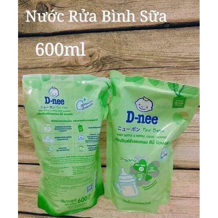 Nước rửa bình sữa Dnee Organic 630ml - Mẫu Mới 2019