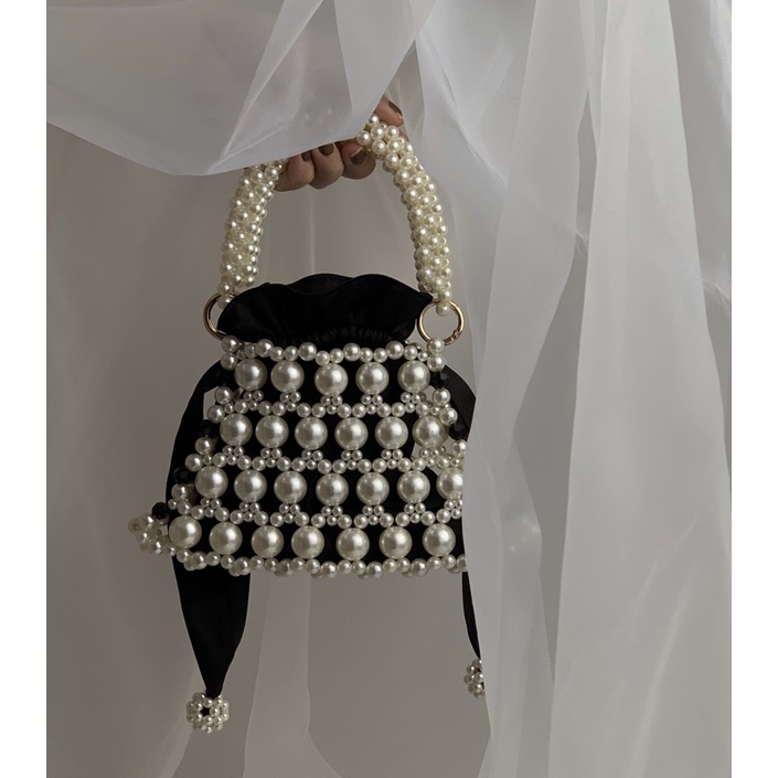 The Liliane - Túi xách hạt kèm túi dây rút satin