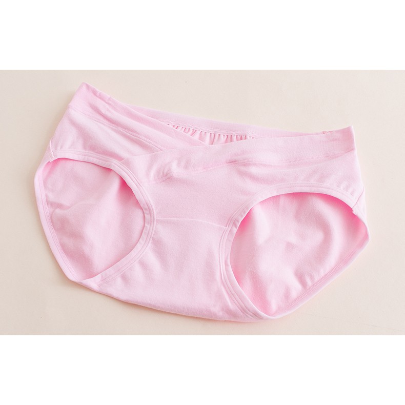 Quần lót cạp chéo cotton co dãn cho mẹ bầu- LOẠI TRƠN QATE0181