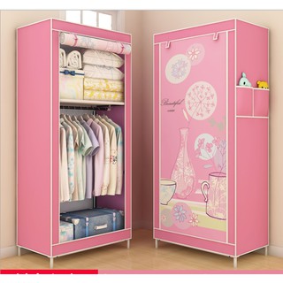 Tủ Vải 💖FREE SHIP💖Tủ Đựng Quần Áo 3D 1 Buồng 2 Ngăn Họa tiết đẹp mắt - Khung sắt cao cấp chống gỉ