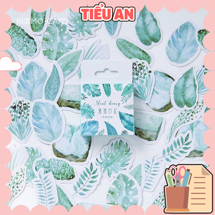 Bộ sticker/ Hình dán Kiểu Dáng Hình Lá Cây (45 Hình)