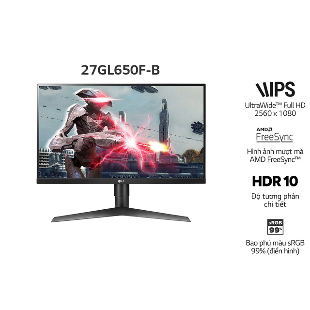 Màn hình máy tính LG UltraGear 27GL650F-B / 27GL650F | 27 inch Full HD 144Hz 1ms FreeSync - Hàng Chính Hãng