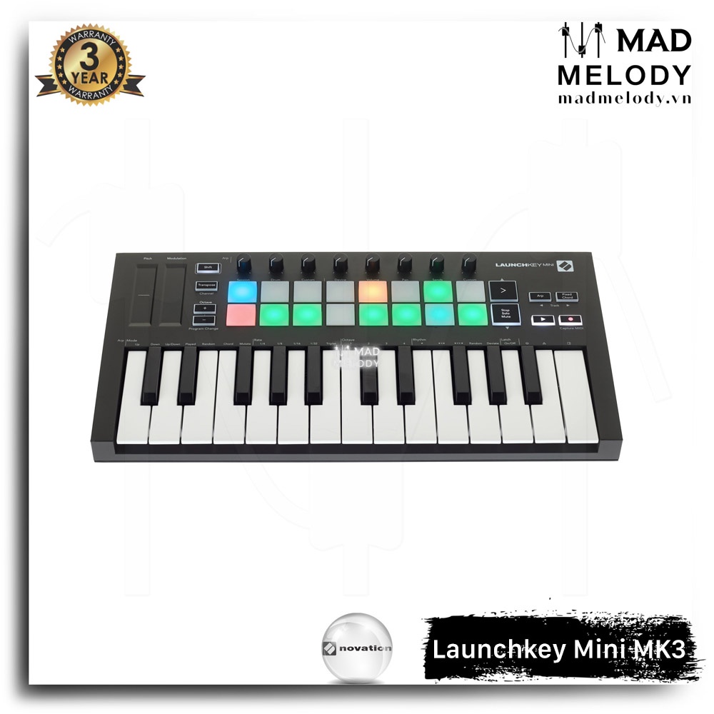 Novation Launchkey Mini MK3 MIDI Keyboard [đàn soạn nhạc nhỏ gọn, đời 3, 25 phím mini, Brand New]