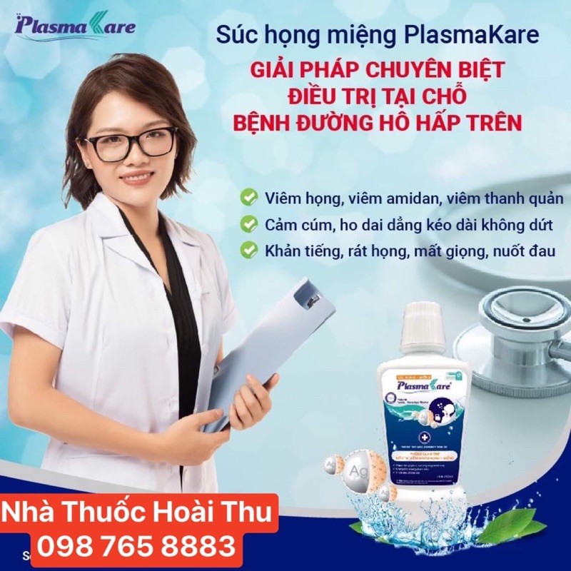 Nước Súc họng , miệng PlasmaKare hết hôi miệng,nhiệt miệng, giảm ho,đau rát họng