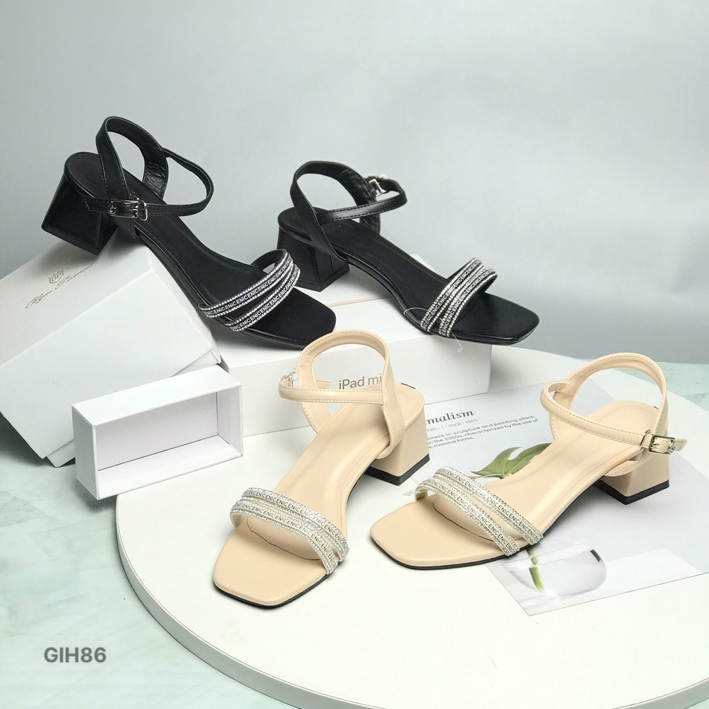 Sandal nữ BQ ❤️FREESHIP❤️ Giày sandal cao gót quai mảnh đế vuông 5cm GIH86