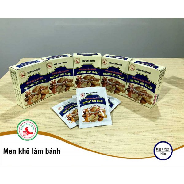 Men Khô, Men Nở Làm Bánh Mì, Bánh Bao (men Lạt) Tuấn Phương Gói 10g