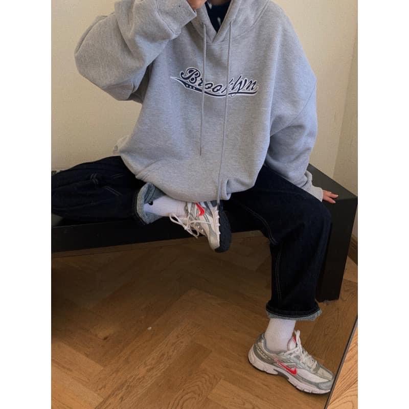 [ sẵn ] Áo Hoodie Forrm Rộng Xám Nâu BROO Ulzzang [ nam nữ mặc được ]