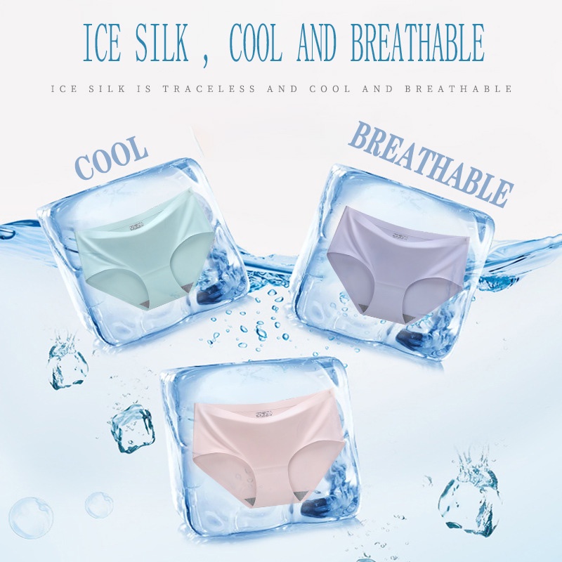 Quần Lót Lụa Không Đường May Thoáng Khí Plus Size Cho Nữ