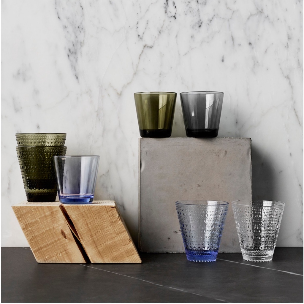 Bộ 2 cốc thủy tinh Kastehelmi Iittala Màu Xanh rêu 300ml