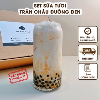 Set Sữa Tươi Trân Châu Đường Đen 30 Ly Bếp Nhà VeLo