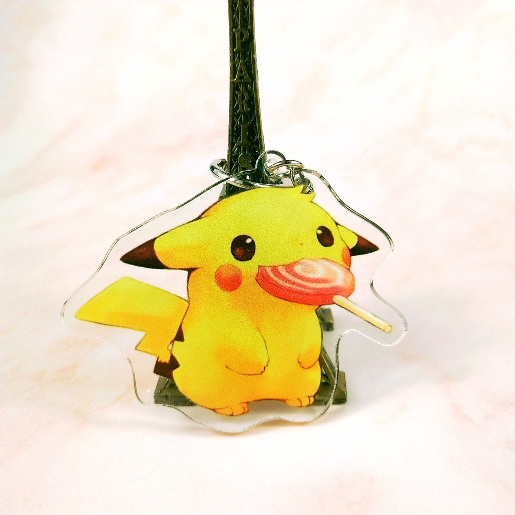 Anime Pokemon 6cm Around Laser High-Definition Acrylic Keychain Cute Children's Gift