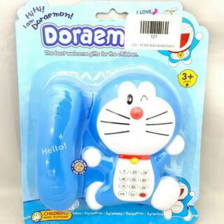 Vỉ Đồ Chơi Điện Thoại Bàn Doraemon Dùng Pin Có Đèn Nhạc