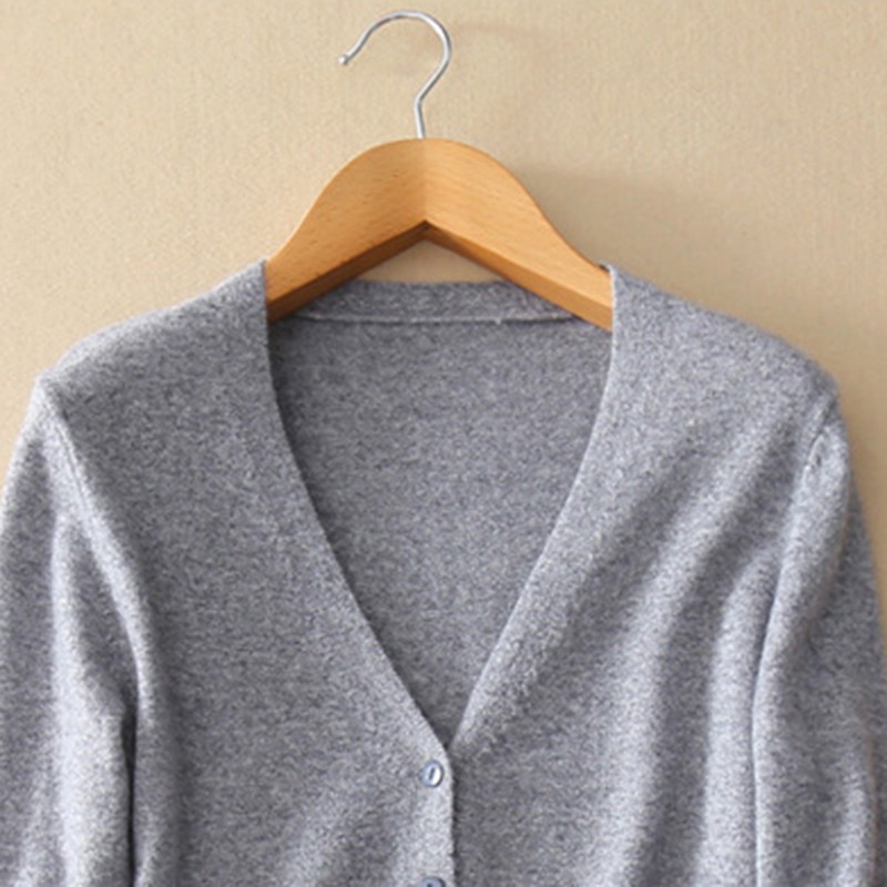 Áo cardigan nữ tay dài cổ chữ V thời trang quyến rũ