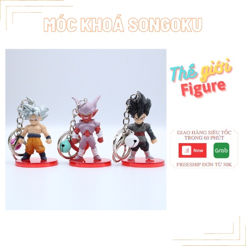 Móc khoá Goku UI có chuông tặng kèm đế trưng bày