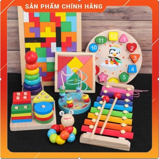 Combo đồ chơi gỗ thông minh montessori giúp bé phát triển tư duy, trí tuệ - đồ chơi giáo dục bằng gỗ tự nhiên an toàn