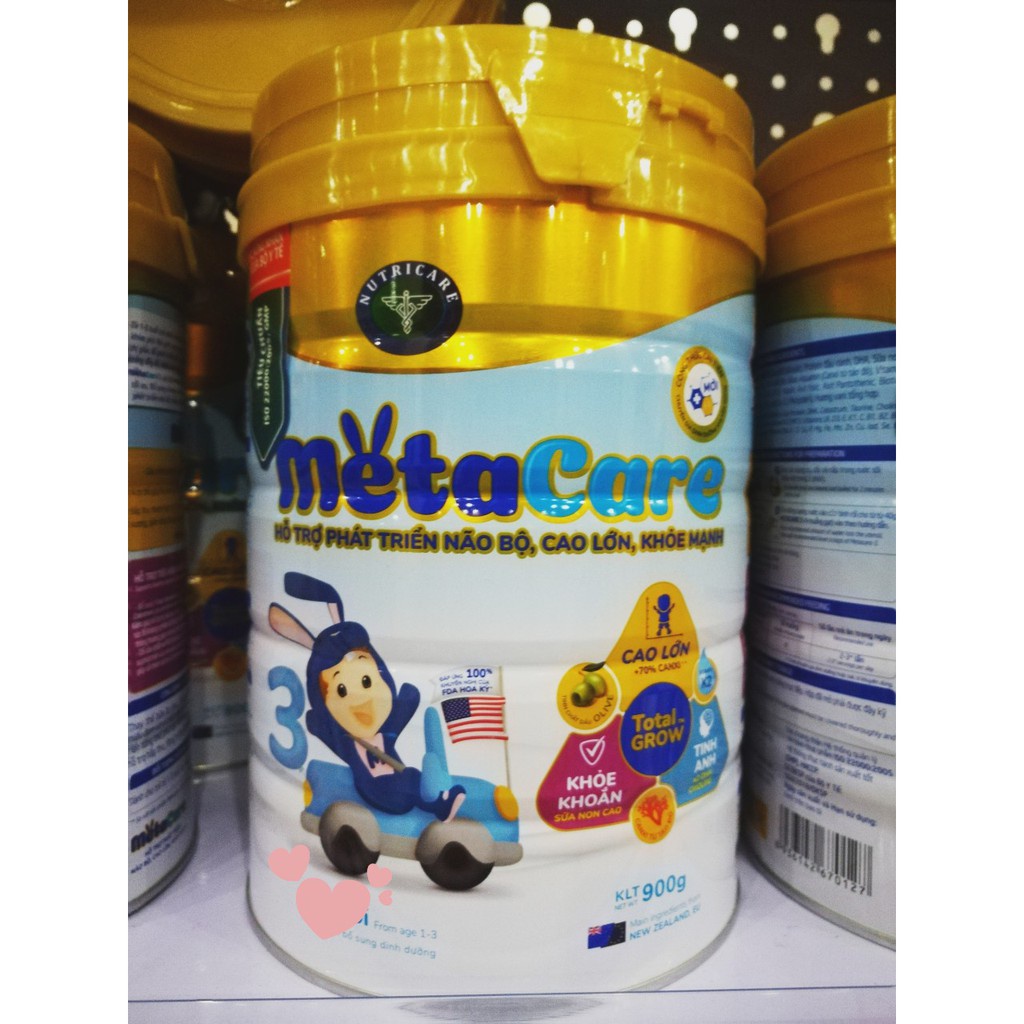 [CHÍNH HÃNG] Sữa Bột Metacare 3_Hộp 900g MẪU MỚI date mới