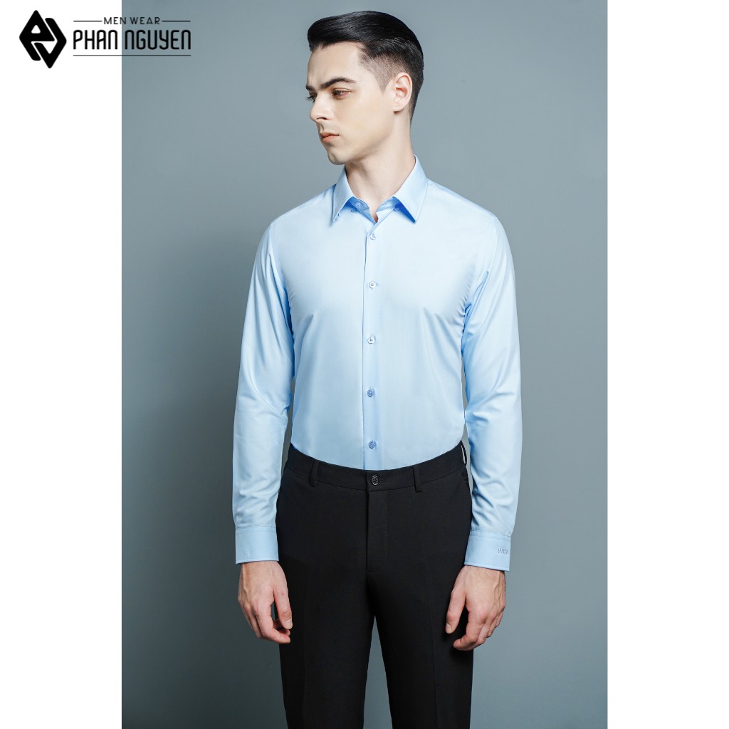 Áo sơ mi nam dài tay PHAN NGUYỄN chất liệu micro modal hạn chế nhăn nhàu, giảm nhiệt ngăn tia UV SMD.1101-1104 | BigBuy360 - bigbuy360.vn
