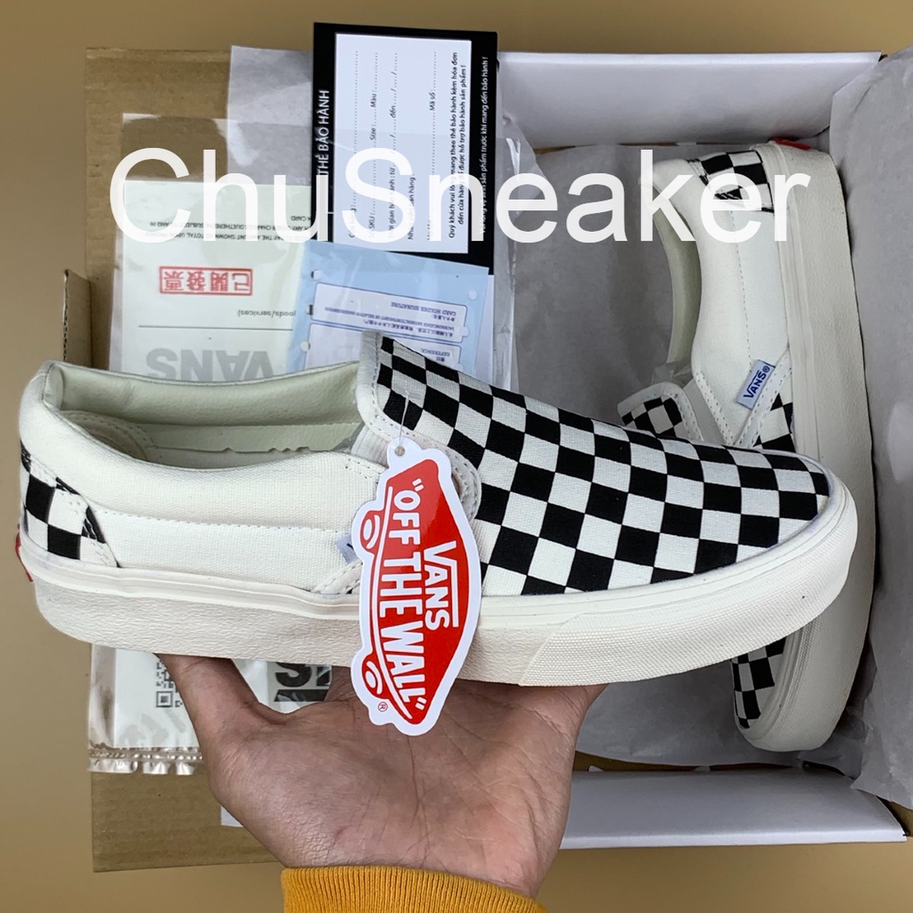 Giày vans vault caro (vans vault Checkerboard Slip On) Hàng TRUNG (Chụp tại Shop)