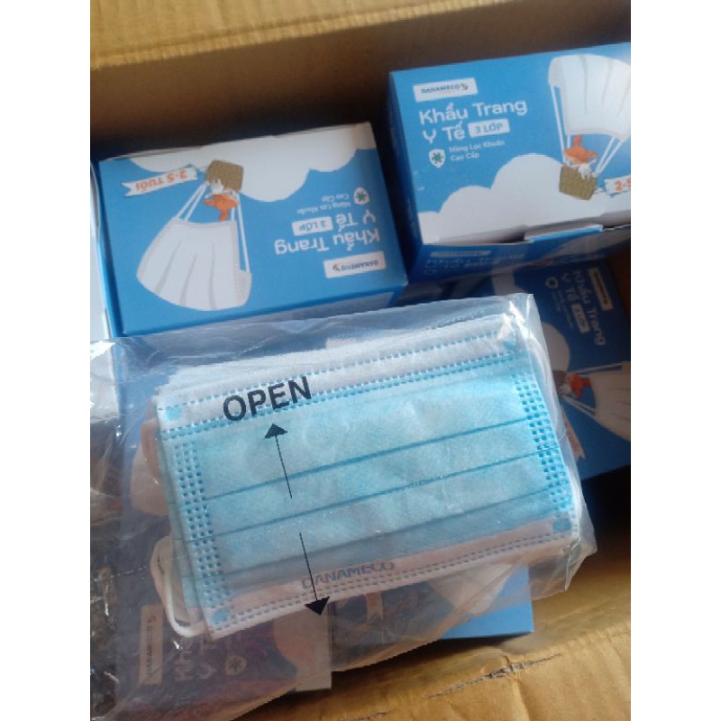 Khẩu trang y tế trẻ em Danameco từ 2 đến 5 tuổi. 1 hộp 50 cái màng lọc cao cấp | BigBuy360 - bigbuy360.vn