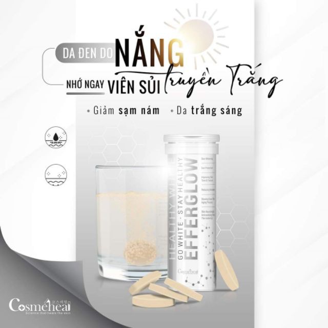 Viên uống trắng da dạng sủi Healthy White EFERGLOW