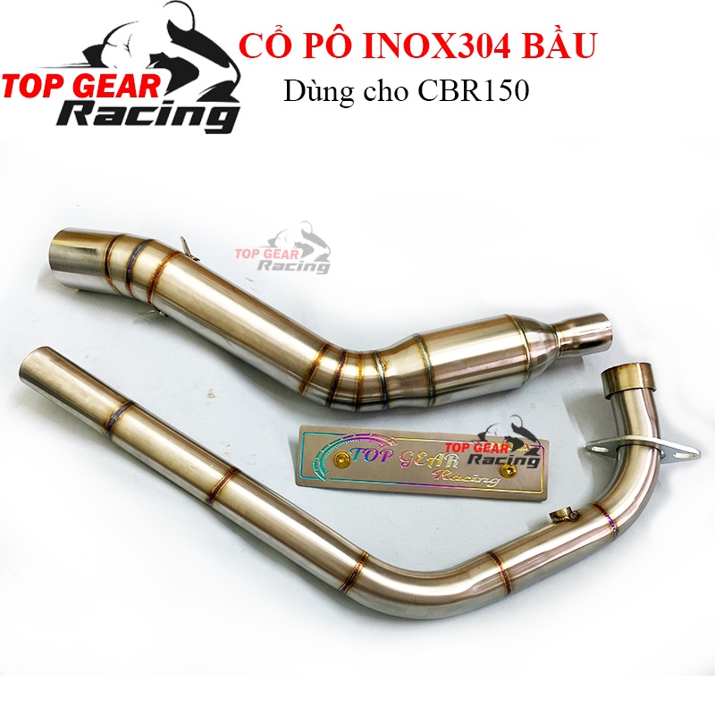 Cổ Pô CBR150r Inox304 Bầu Tổ Ong 2 Khúc Có Lỗ Cảm Biến &lt;TOPGEAR&gt;