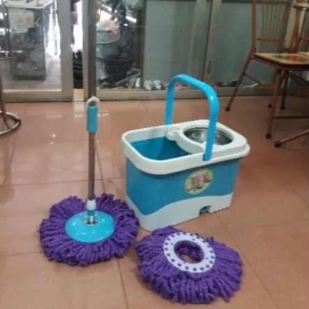CHỔI LAU NHÀ 360 ĐỘ LOẠI XỊN TẶNG KÈM 2 BÔNG LAU