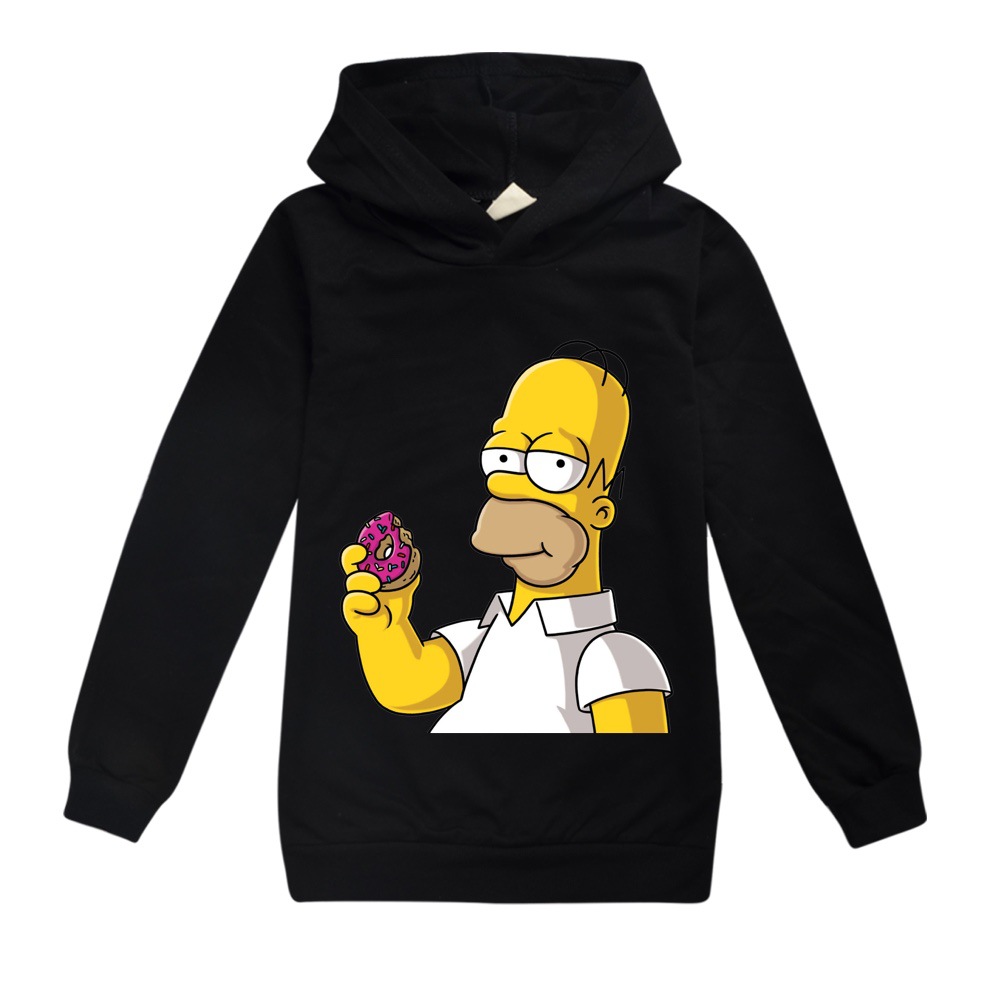 OFF-WHITE Áo Nỉ Dài Tay In Hình Chủ Đề The Simpsons Đáng Yêu Cho Bé