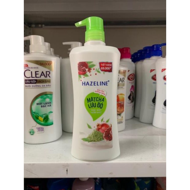 Sữa tắm Hazeline dâu tằm và hương matcha lựu đỏ chai 670g