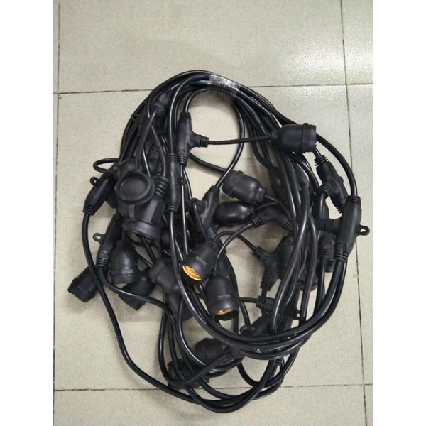 Dây đui đèn trang trí ngoài trời chống nước 10m 15 đui đèn  giá rẻ
