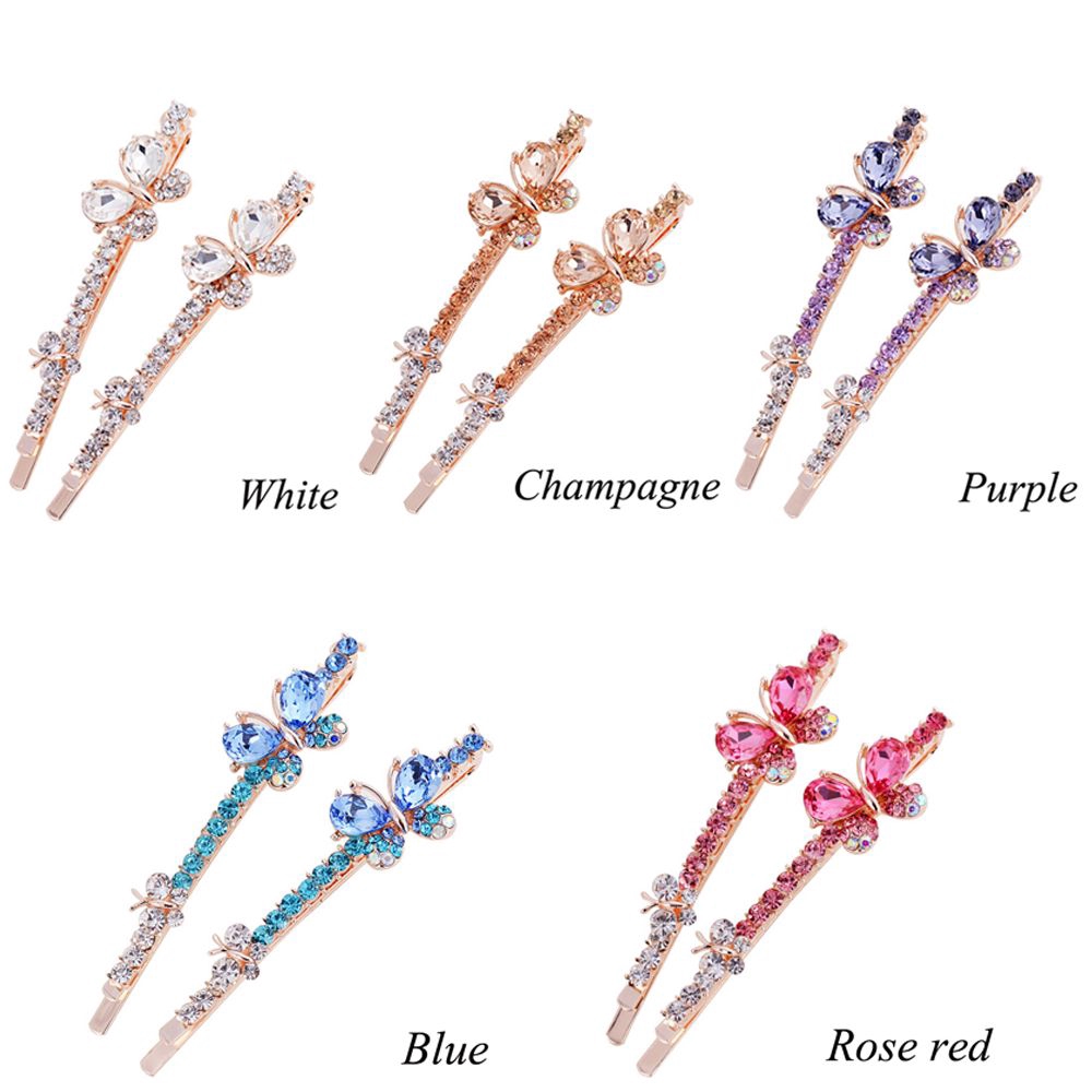 Cặp kẹp tóc hình cánh bướm lấp lánh phong cách Hàn Quốc dành cho nữ