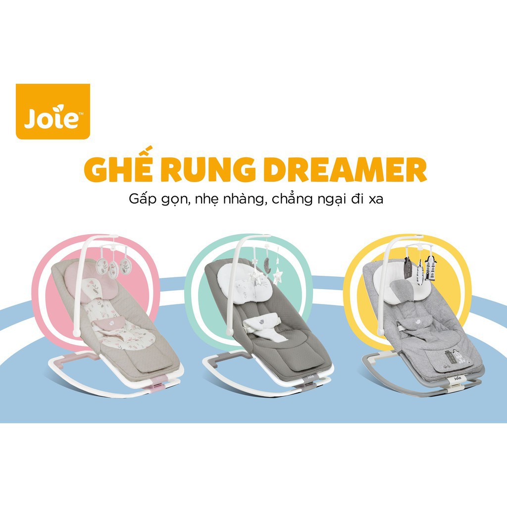 Ghế rung cho bé Joie Dreamer Petite City, Nôi rung gập gọn cao cấp phát nhạc Monnie Kids