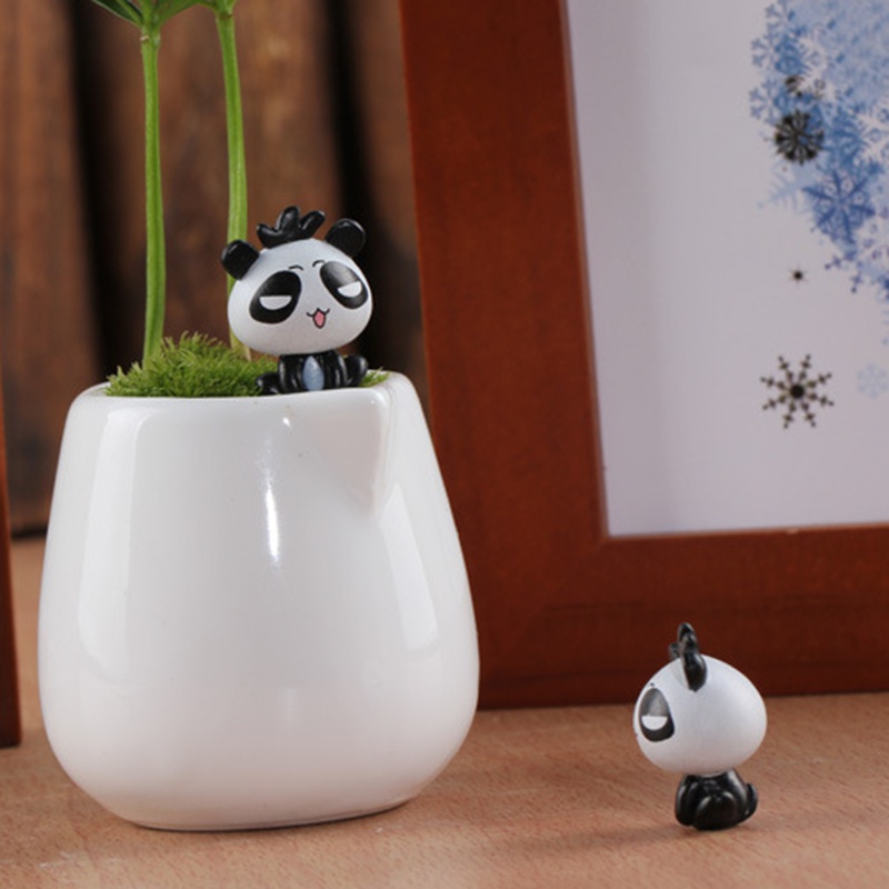 Set 2 Tượng Gấu Trúc Hoạt Hình Trang Trí Sân Vườn