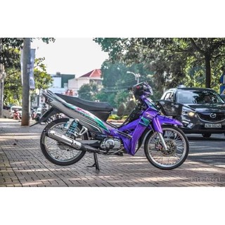 Tem trùm Sirius tím xám, độ team dán phủ decal xe máy spark giá rẻ đẹp