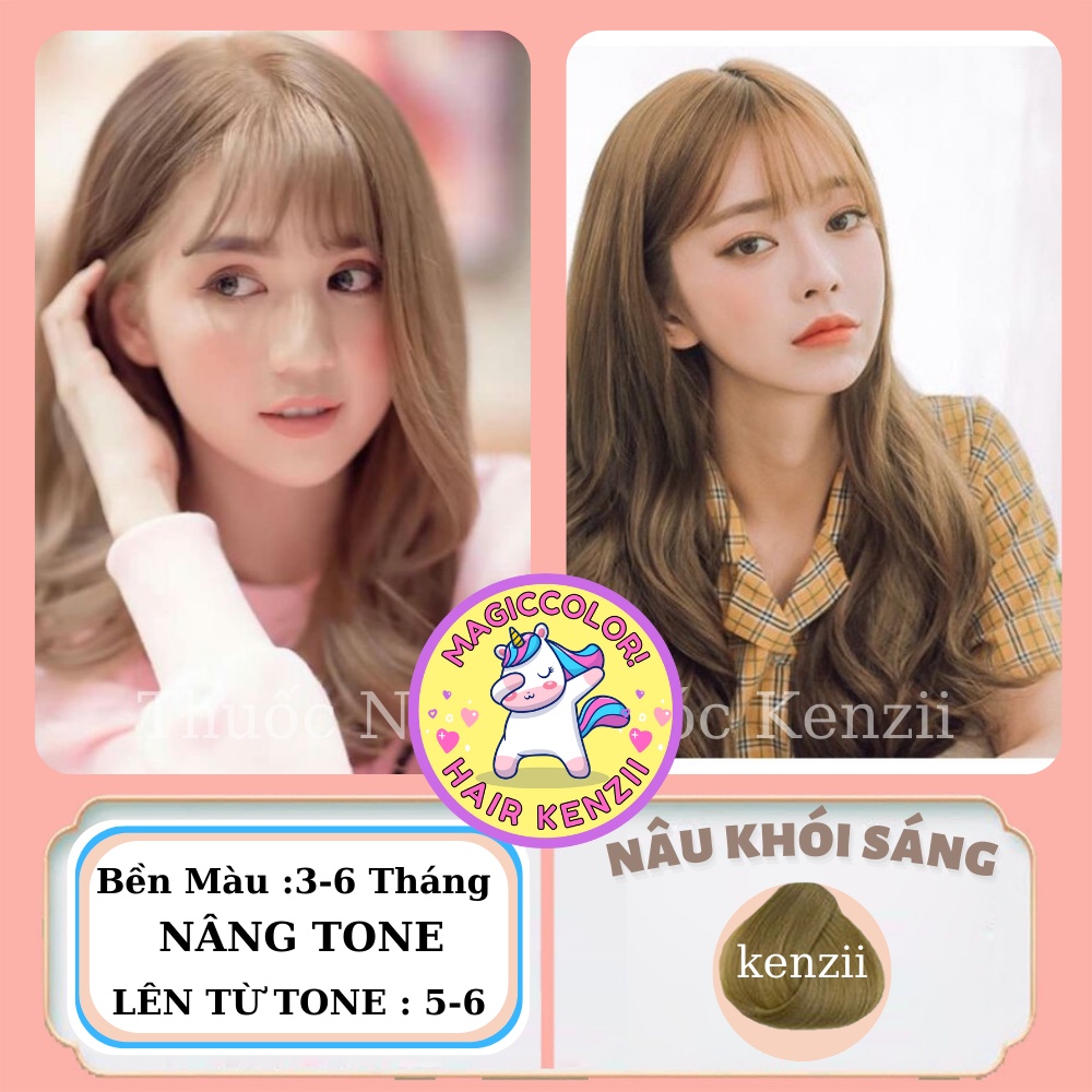 Thuốc nhuộm tóc nâu vàng khói Tặng Trợ Nhuộm Kenzii lên từ tone nâu 5 - 6 | Thuốc nhuộm tóc màu nâu vàng khói